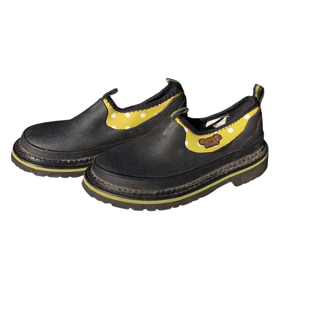 Georgia Boot Kids Black Leather Oxford Slip On Boots Shoes Size 3